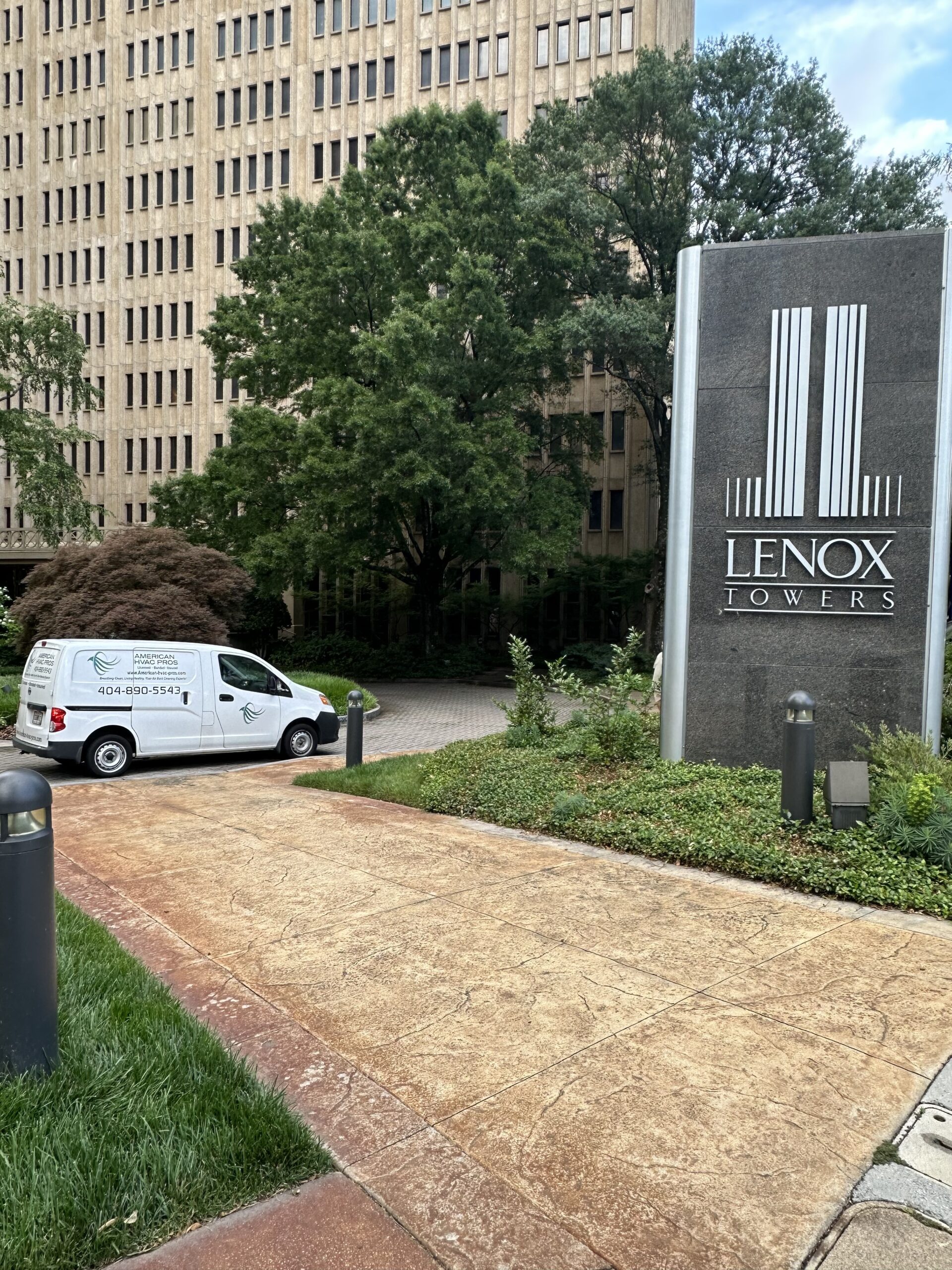 Lenox Tower Building with American HVAC Service Van